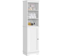 Yaheetech Armario Alto Baño Mueble Auxiliar de Baño 40x30x153 cm Blanco