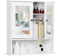Yaheetech Armario de Baño con Espejo Armario de Pared con 2 Puertas