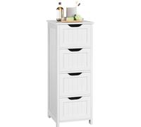 Yaheetech Armario de baño Mueble Auxiliar con 4 Cajones 30x30x82cm Blanco
