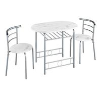 Yaheetech Conjunto de Mesa y 2 Sillas de Comedor Cocina 90X53 cm Blanco