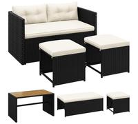 Yaheetech Conjunto de Muebles de Jardín de Ratán Muebles de Ratán de 2 en 1