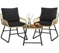 Yaheetech Conjunto de Muebles de Jardín Mesa y Sillas Terraza de 3 Piezas