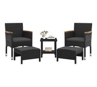 Yaheetech Conjunto de Muebles Ratán Sillones de Jardin con Cojines,5 Piezas