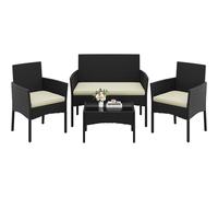 Yaheetech Conjunto Jardin Exterior Muebles Jardin de Ratán de 4 Piezas