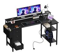 Yaheetech Escritorio Esquinero con 4 Cajones, 140cm Escritorio Reversible