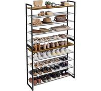 Yaheetech Estante Zapatero de 10 Niveles 100×28,5×166,5cm Marrón Rústico
