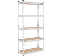 Yaheetech Estanteria Almacenaje de 5 Niveles Estantería Metalica Galvanizada para Hogar, Trastero, Garaje,5 Baldas Ajustables 150 x 30 x 153 cm