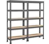 Yaheetech Estantería de Almacenaje Estantería Metálica Garaje Cocina Soporte 150 x 140 x 30 cm Gris Oscuro