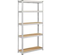 Yaheetech Estantería de Almacenaje Metálica 180x90x30cm 175 KG Plata
