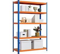 Yaheetech Estantería Metálica de Almacenaje 180x120x45cm Naranja/Azul
