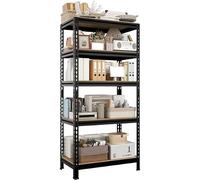 Yaheetech Estantería Metálica Galvanizada 150×70×30cm con 5 Niveles Negro