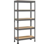 Yaheetech Estantería Metálica Galvanizada 150x70x30cm 750kg Gris Oscuro