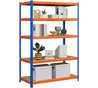 Yaheetech Estantería Metálica Pesada de 5 Niveles 180x120x60cm Naranja-Azul