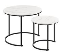 Yaheetech Juego de 2 Mesa de Centro Redonda Anidable con Patas de Metal