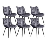 Yaheetech Juego de 2 Sillas de Comedor con Respaldo Sillones sin Reposabrazos con Patas de Metal para Cocina Salón (3, Gris Oscuro)