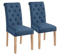 Yaheetech Juego de 2 Sillas de Comedor Silla Acolchada de Tela Azul