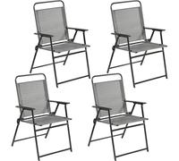 Yaheetech Juego de 4 Sillas Plegables para Exteriores Carga 100kg Gris