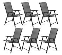 Yaheetech Juego de 6 Sillas Plegables para Exterior Capacidad 150kg Negro