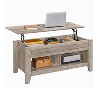 Yaheetech Mesa Centro Elevable de Madera Mesa de Café para Salón