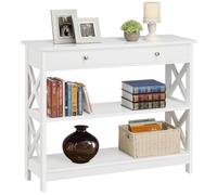 Yaheetech Mesa Consola Mueble Recibidor con Cajon Grande 100x30x80cm Blanco
