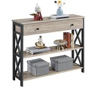 Yaheetech Mesa Consola Recibidor de Entrada con Cajon 100x29.5x81cm Gris
