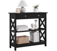 Yaheetech Mesa Consola Recibidor Mueble de Entrada 80x30x80 cm Negro