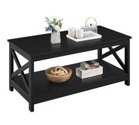 Yaheetech Mesa de Centro de Madera Mesa de Café con Estante 100x54,5x45 cm