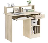 Yaheetech Mesa Ordenador Escritorio Madera Clara 106x50x94cm con Estante