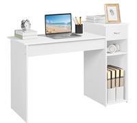 Yaheetech Mesa para Ordenador Moderna con Cajón y 2 Estantes 122x50x87 cm