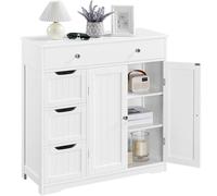 Yaheetech Mueble Almacenamiento de Baño Auxiliar Madera Blanco 81×30×81,5cm