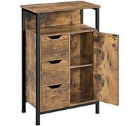 Yaheetech Mueble Auxiliar Baño Armario Baño de Suelo Marrón 55,5x30x86,5 cm