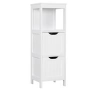 Yaheetech Mueble Baño Auxiliar 30x30x89cm Armario Baño Columna Blanco | con 2 Cajones Armario Cocina de Auxiliar Cajonera Estrecho para Sala de Estar