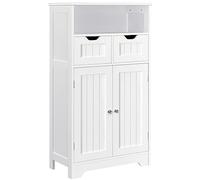 Yaheetech Mueble Baño Auxiliar Armario de Madera 60x30x104,5cm Blanco