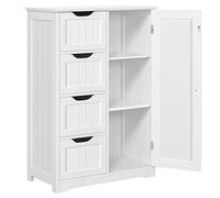 Yaheetech Mueble Baño con 4 Cajones Armario Baño de Suelo 56x30x82cm Blanco