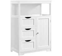 Yaheetech Mueble Baño de Madera Suelo Armario Auxiliar 66x35x90cm Blanco