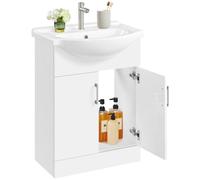 Yaheetech Mueble de Baño con Lavabo Cerámico con 2 Puertas