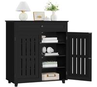 Yaheetech Mueble Zapatero Dos Puertas Armario Zapatero 78 x 37 x 86cm Negro