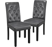 Yaheetech Pack de 2 Sillas Comedor Silla Alchoada con Respaldo Alto Gris