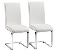 Yaheetech Pack de 2 Sillas de Comedor Cocina Moderna Tapizada de Blanca