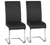 Yaheetech Pack de 2 Sillas de Comedor Cocina Moderna Tapizada de Negra