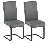Yaheetech Pack de 2 Sillas de Comedor Cocina Moderna Tapizada de Tela Gris