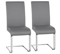 Yaheetech Pack de 2 Sillas de Comedor Cocina Moderna Tapizada Gris Claro