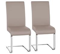 Yaheetech Pack de 2 Sillas de Comedor Cocina Moderna Tapizada Marrón Claro