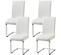 Yaheetech Pack de 4 Sillas de Comedor Cocina Moderna Tapizada de Blanca