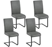 Yaheetech Pack de 4 Sillas de Comedor Cocina Moderna Tapizada de Tela Gris