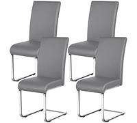 Yaheetech Pack de 4 Sillas de Comedor Cocina Moderna Tapizada Gris Claro