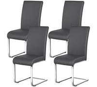 Yaheetech Pack de 4 Sillas de Comedor Cocina Moderna Tapizada Gris Oscuro