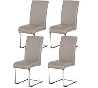 Yaheetech Pack de 4 Sillas de Comedor Cocina Moderna Tapizada Marrón Claro