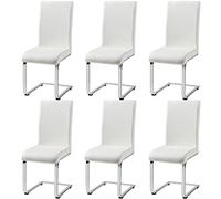 Yaheetech Pack de 6 Sillas de Comedor Cocina Moderna Tapizada de Blanca