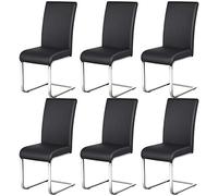 Yaheetech Pack de 6 Sillas de Comedor Cocina Moderna Tapizada de Negra